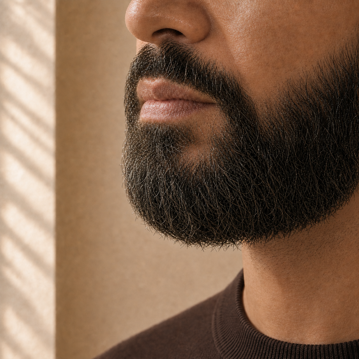 Dry beard with a soft controlled finish