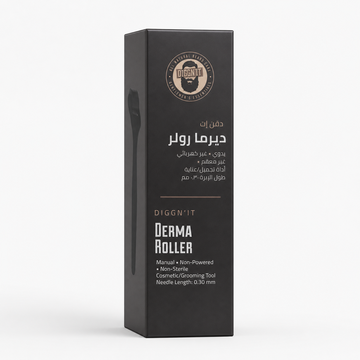 Diggn'It Derma Roller bilingual retail box on a clean white ecommerce background
