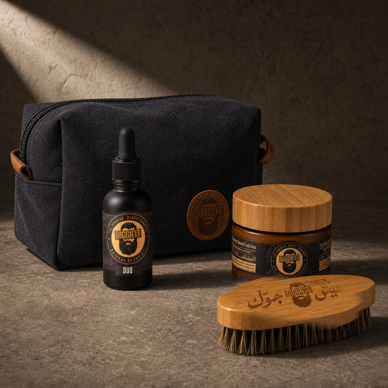 Diggn’It Giftable No-Brainer Kit with Oud scent and Canvas Black travel bag