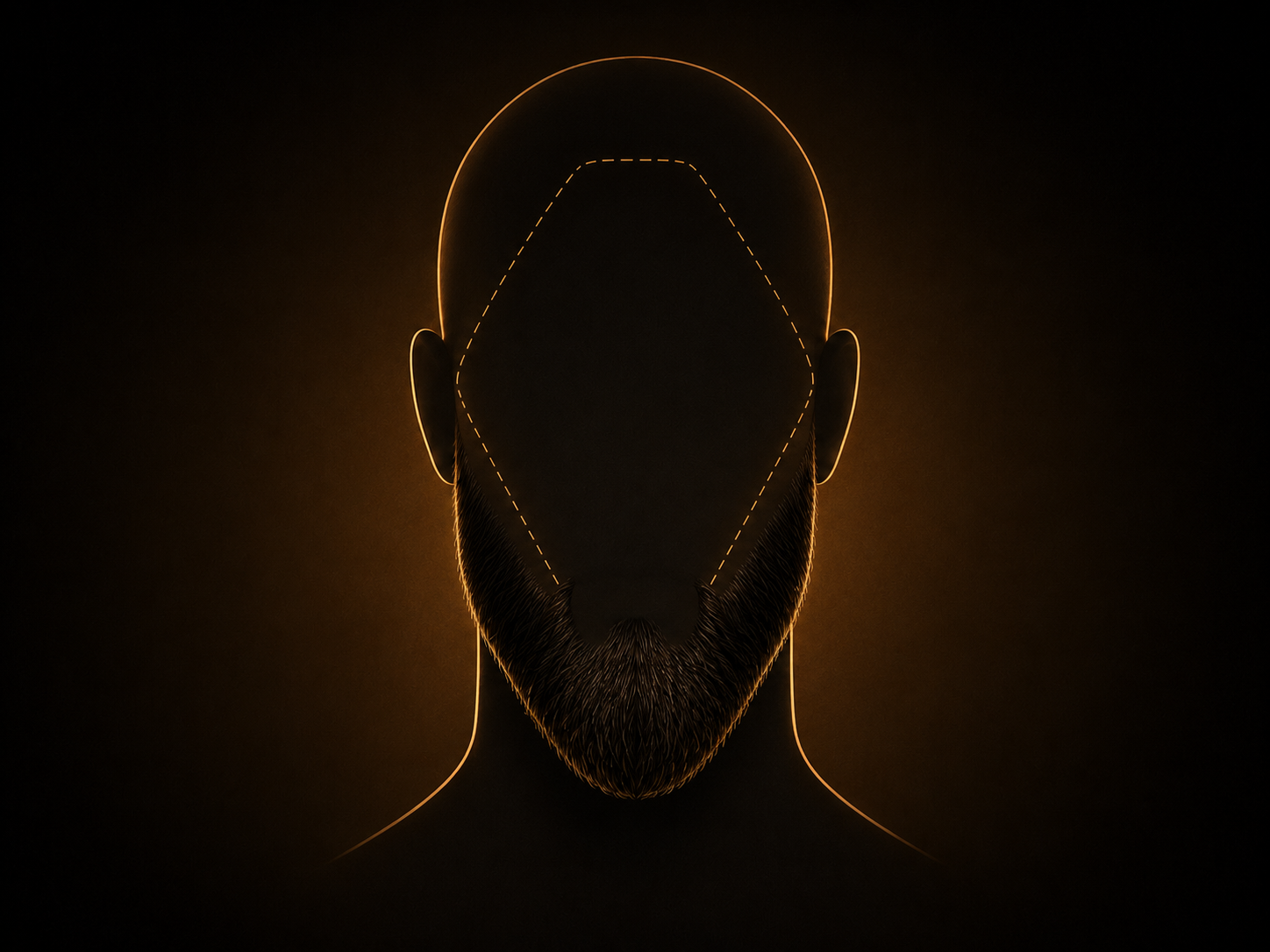 Diamond face shape beard diagram