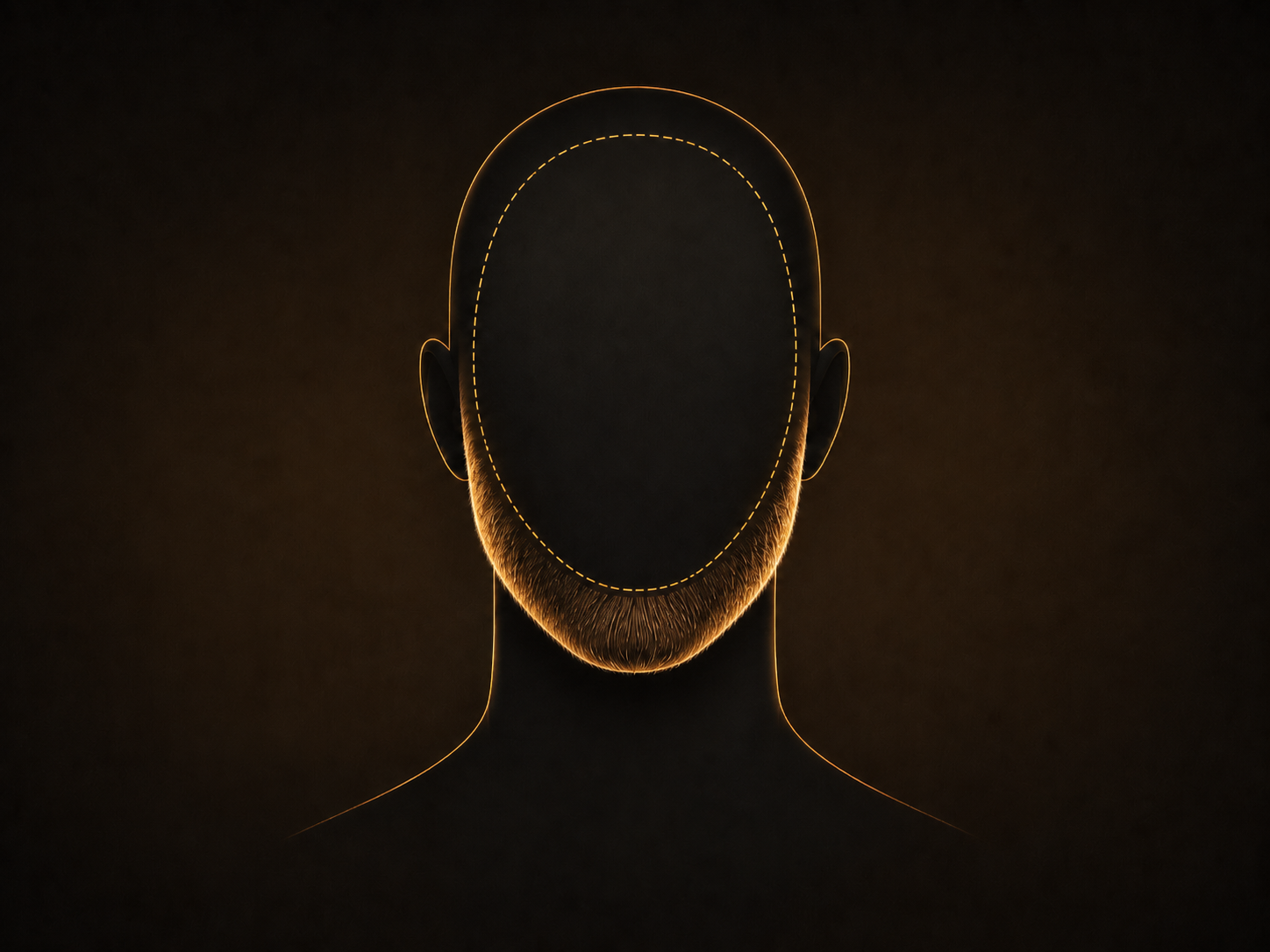 Oval face shape beard diagram