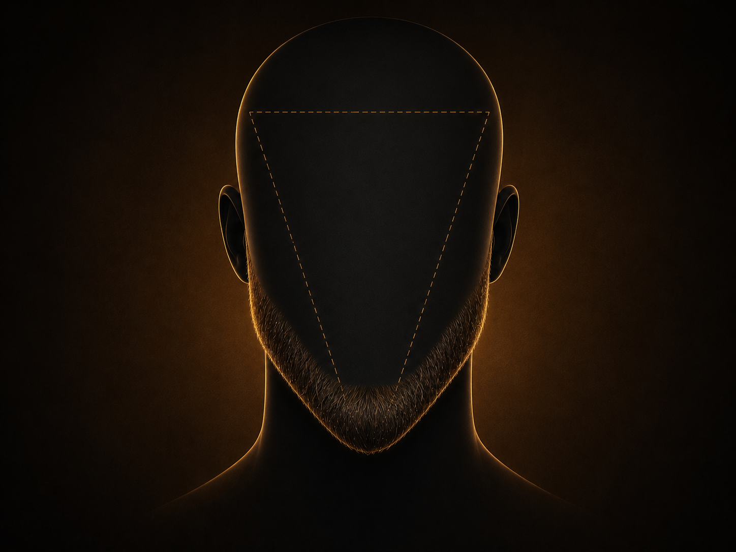 Triangle face shape beard diagram