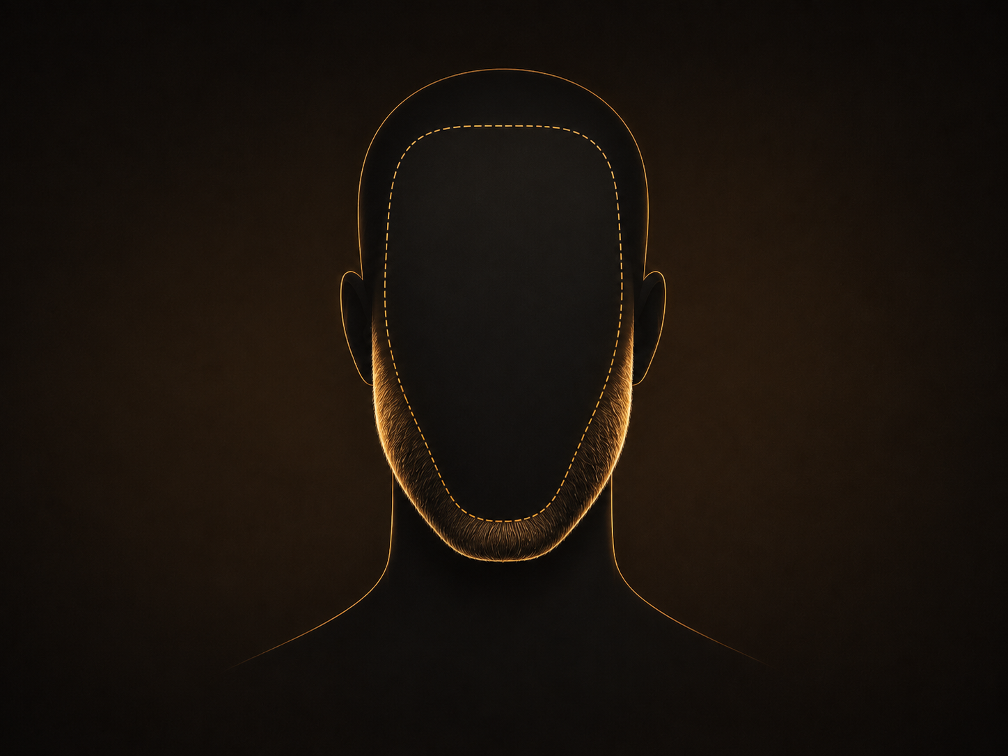 Oblong face shape beard diagram